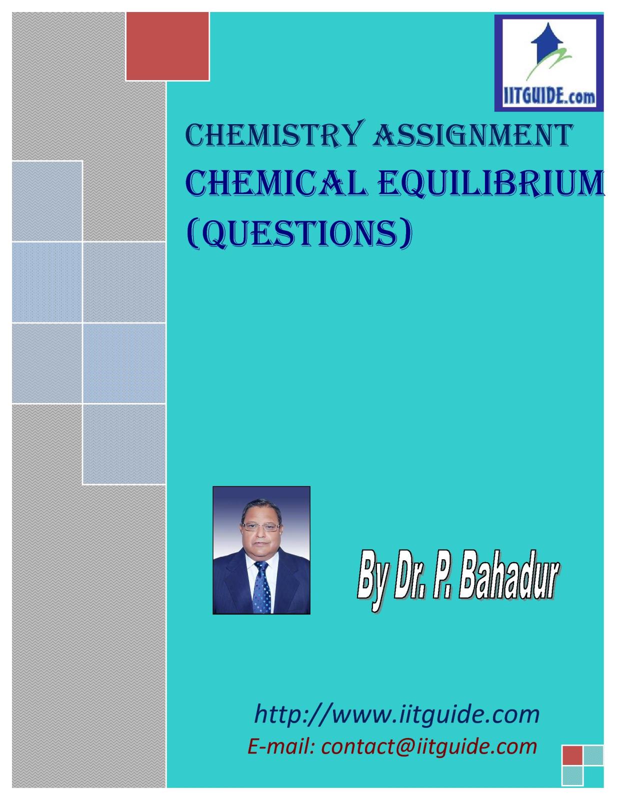 IIT JEE Main Advanced Chemistry Problems - Chemical Equilibrium