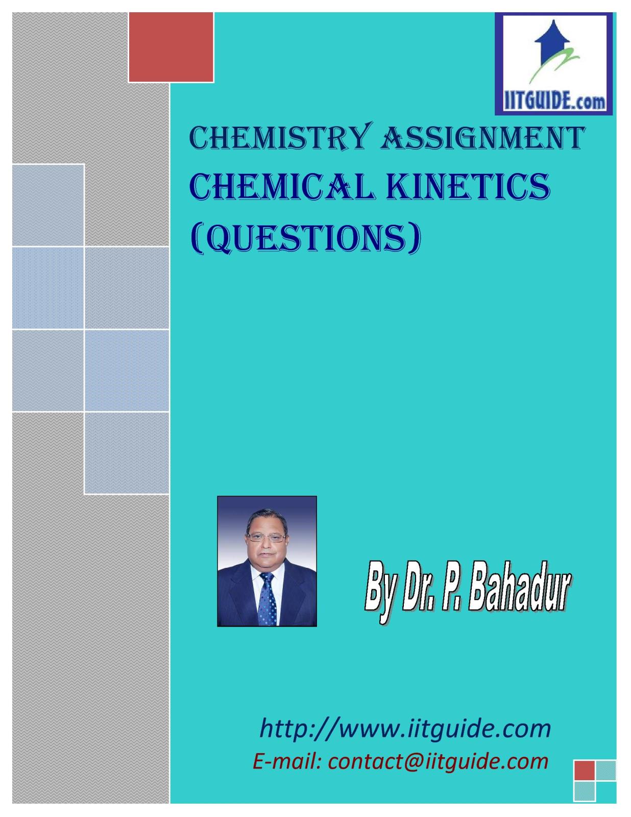 IIT JEE Main Advanced Chemistry Problems - Chemical Kinetics