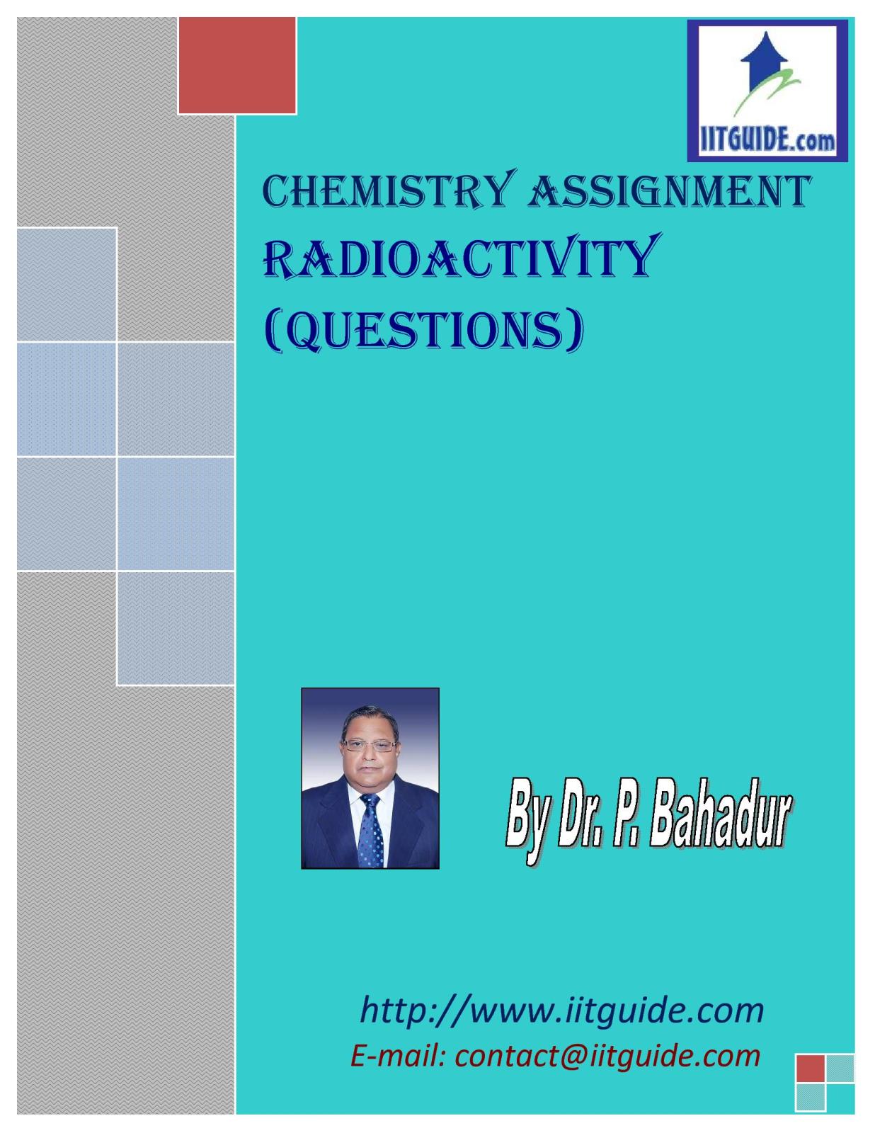 IIT JEE Main Advanced Chemistry Problems - Chemical Radioactivity