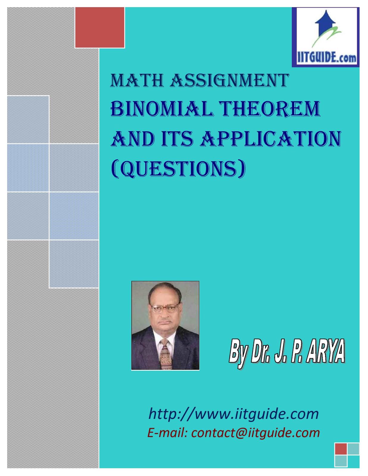 IIT JEE Main Advanced Math Problems - Binomial Theorem