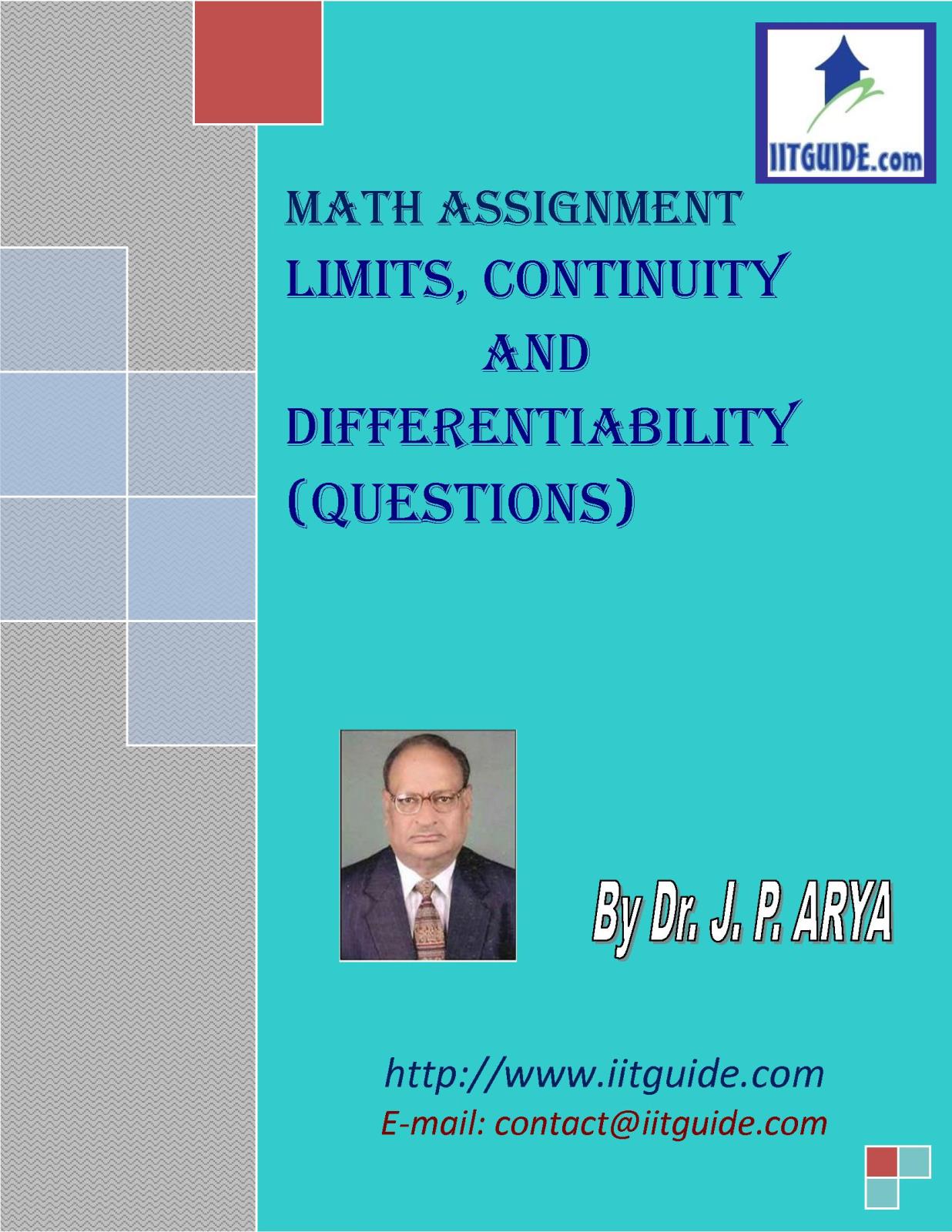 IIT JEE Main Advanced Math Problems - Continuity and Differentiability