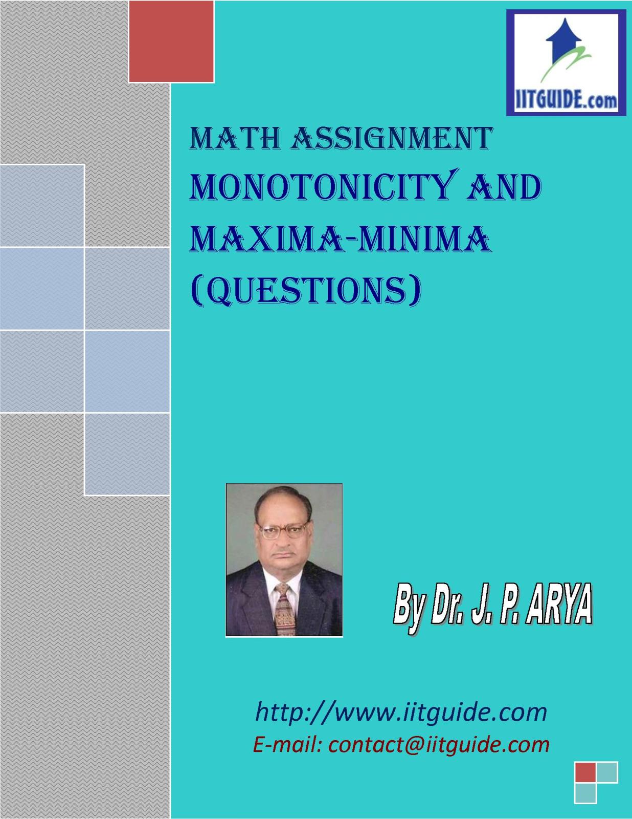 IIT JEE Main Advanced Math Problems - Monotonicity and Maxima Minima