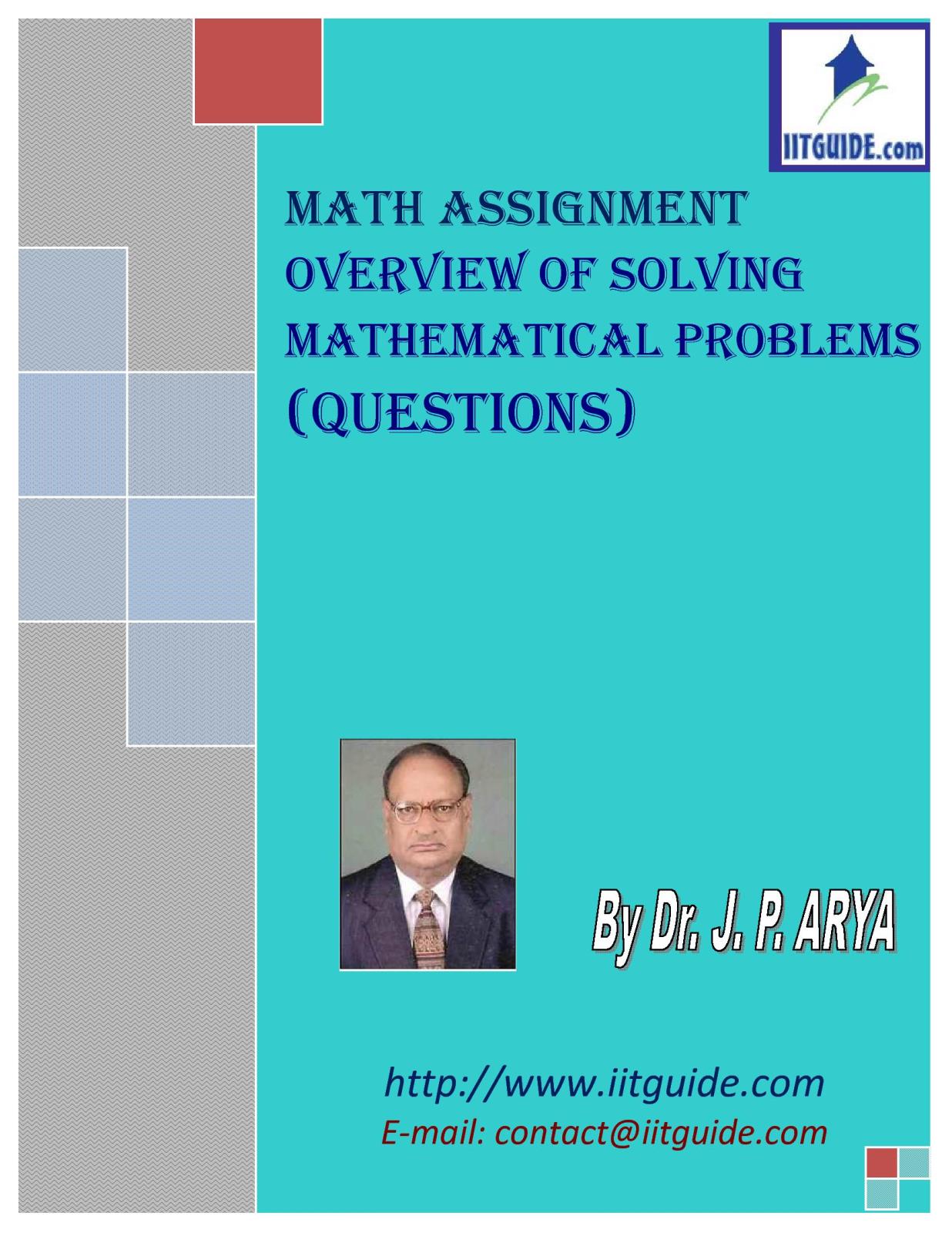 IIT JEE Main Advanced Math Problems - Overview