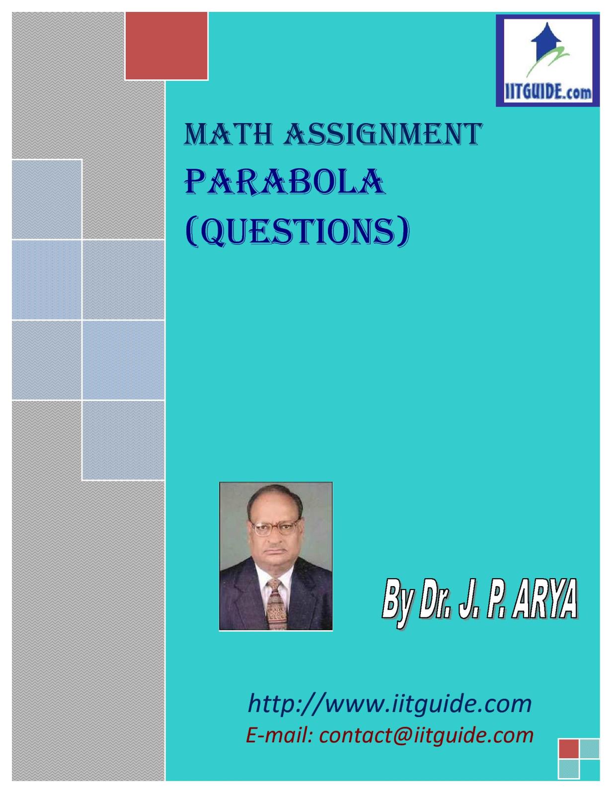 IIT JEE Main Advanced Math Problems - Parabola