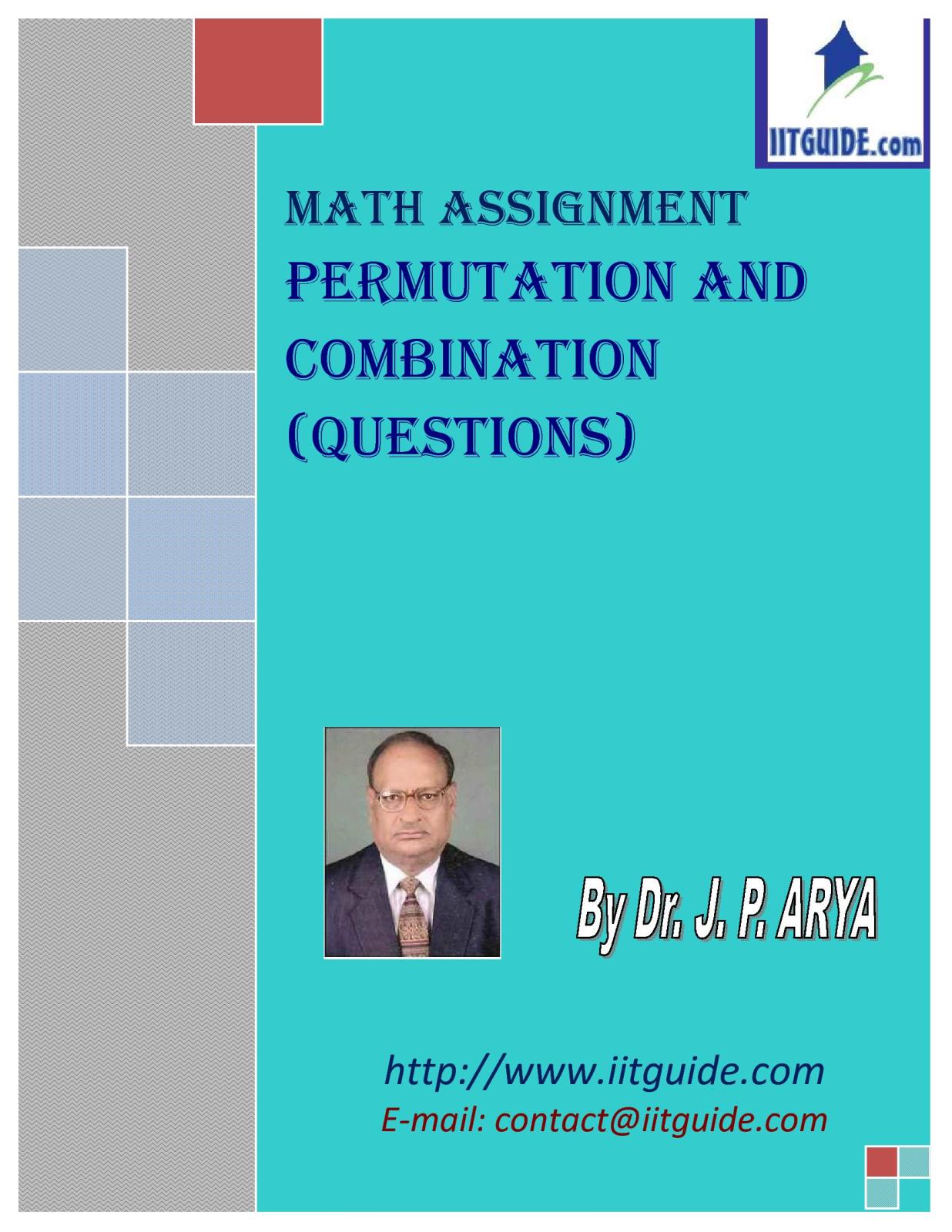 IIT JEE Main Advanced Math Problems - Permutations and Combinations