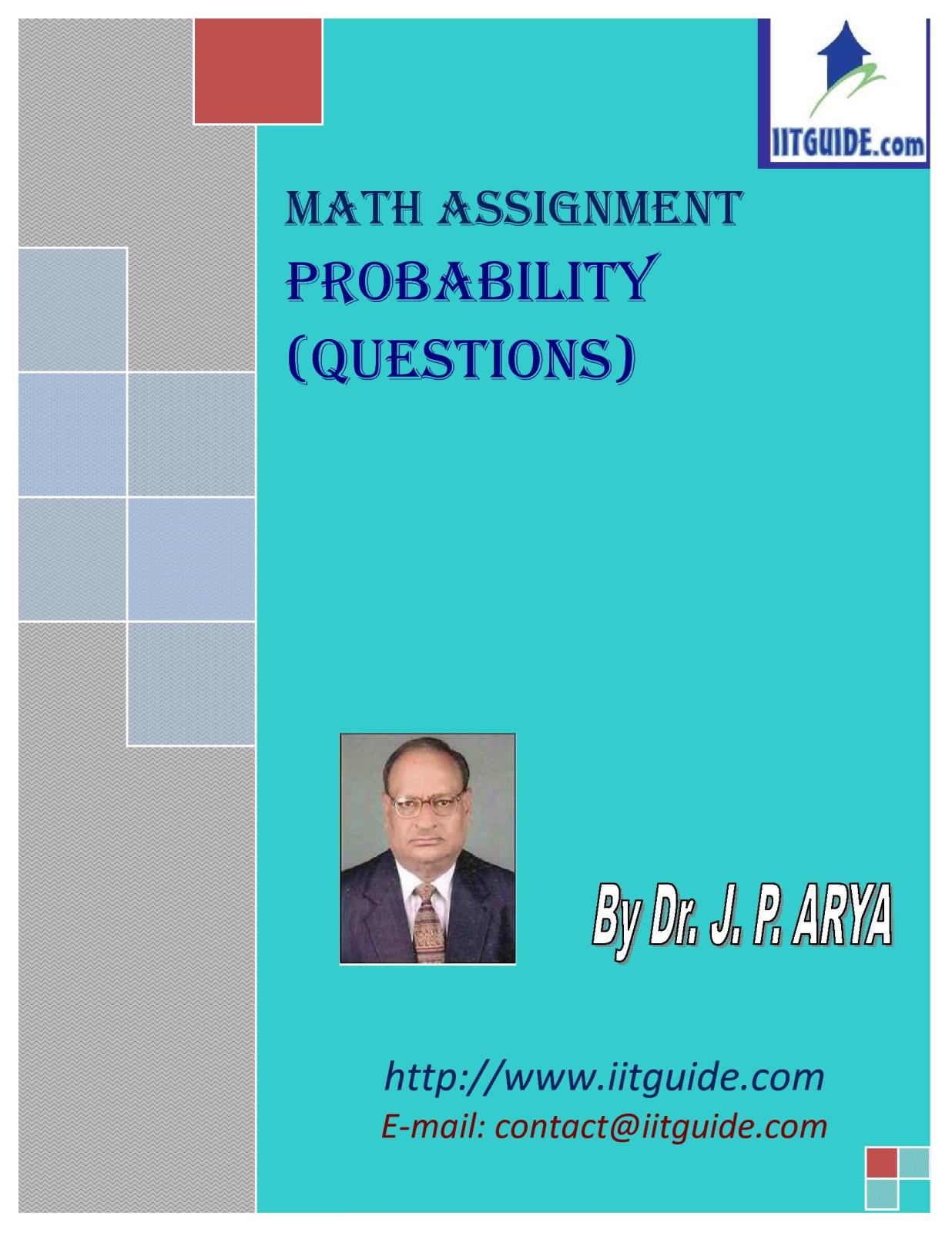 IIT JEE Main Advanced Math Problems - Probability