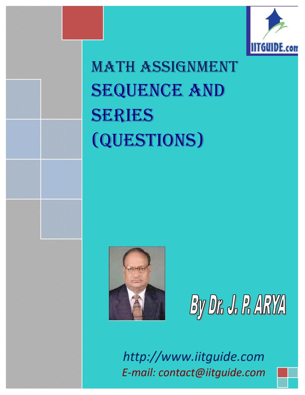 IIT JEE Main Advanced Math Problems - Sequence and Series