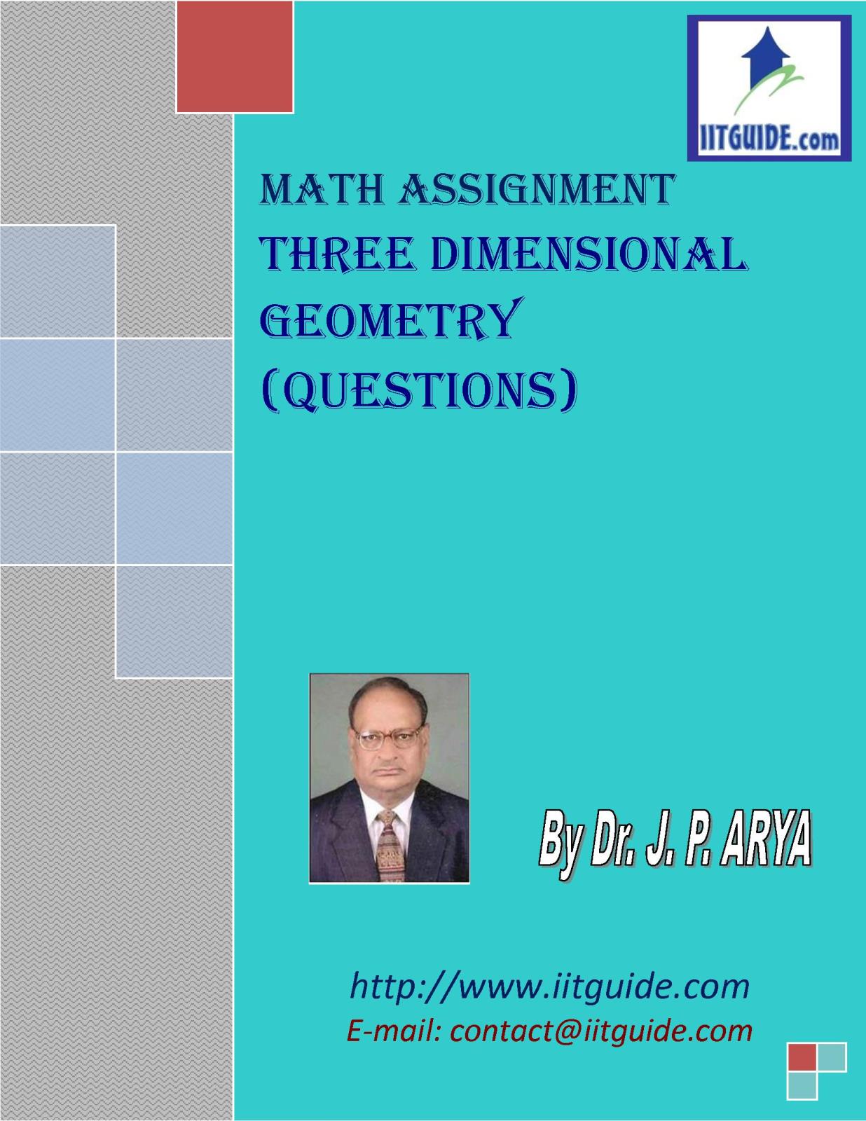 IIT JEE Main Advanced Math Problems - Three Dimensional Geometry