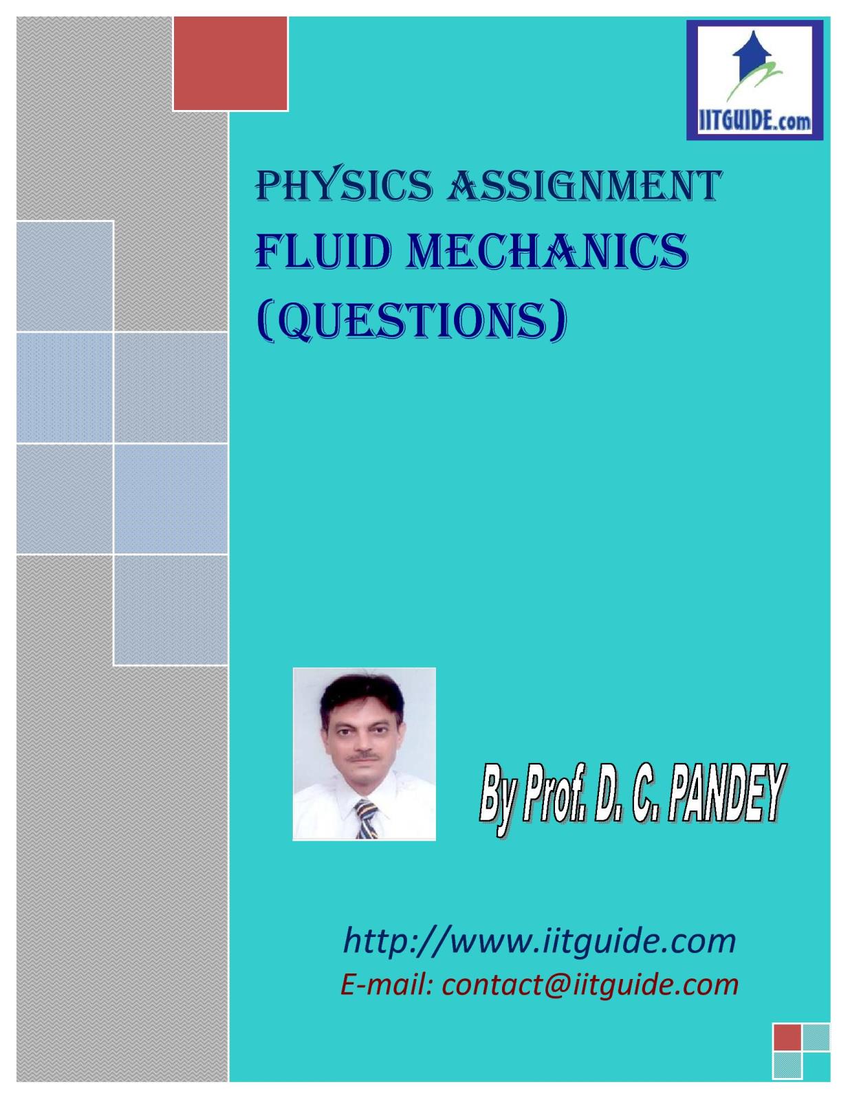 IIT JEE Main Advanced Physics Problems - Fluid Mechanics