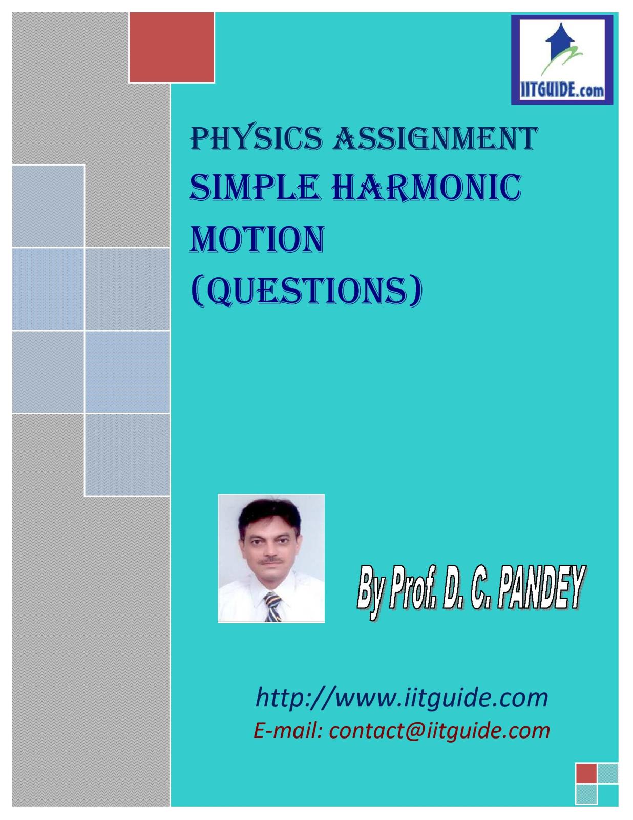 IIT JEE Main Advanced Physics Problems - Simple Harmonic Motion